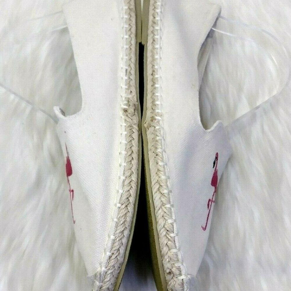 Cream Canvas Flamingo Embroidered Espadrilles - Picture 4 of 7